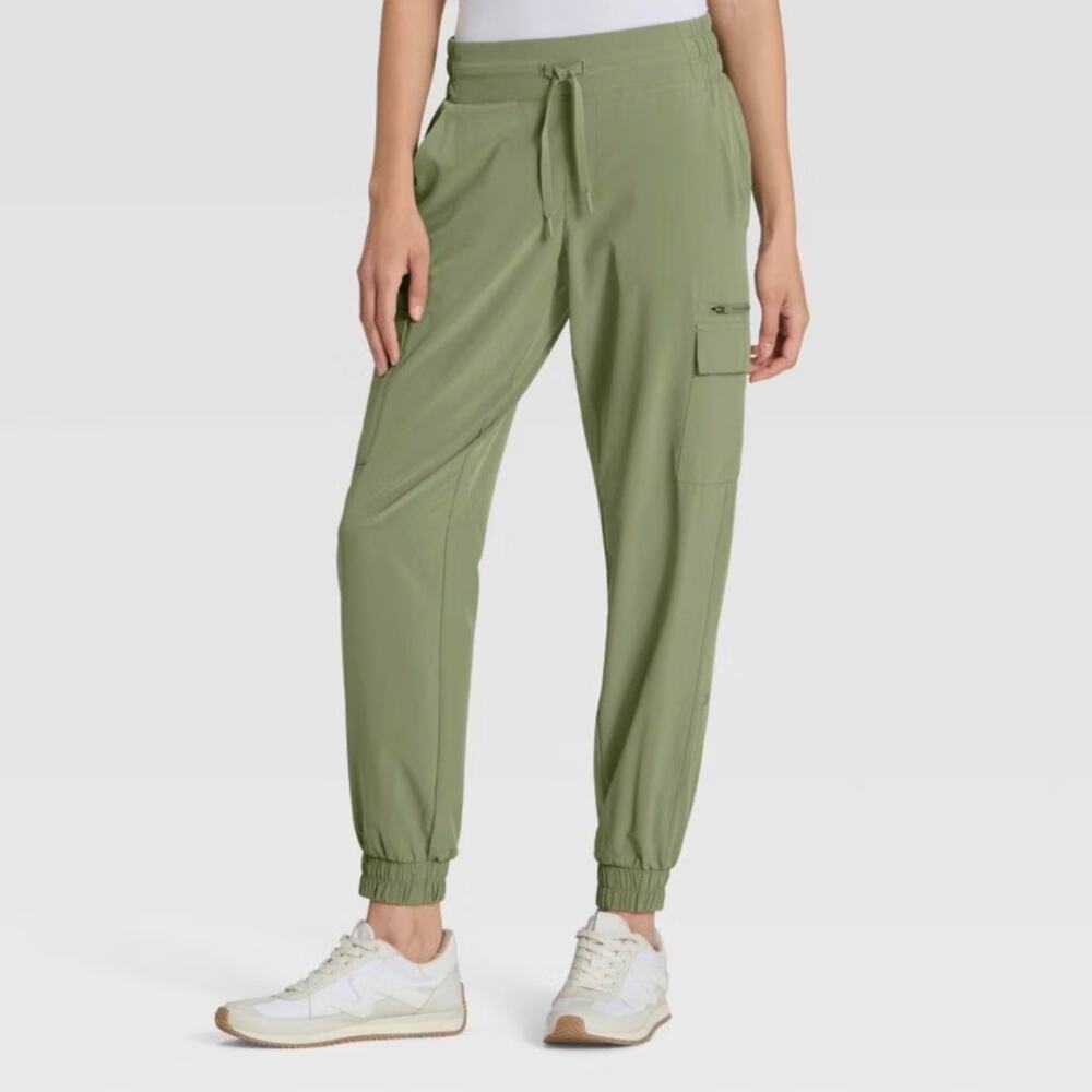 All in Motion Women’s Active Light Mid-Rise Cargo Jogger Pants XS Green NWT